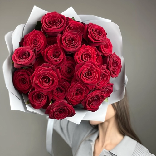 «Королевский бархат» – 25 роскошных красных роз из Эквадора  Астрахань Астраханская область