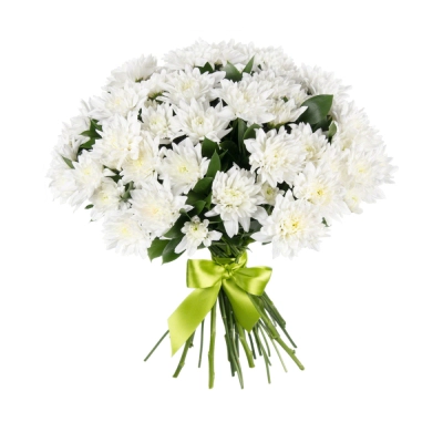 Букет «Белый ангел» – скульптурная чистота белых хризантем Астрахань Астраханская область