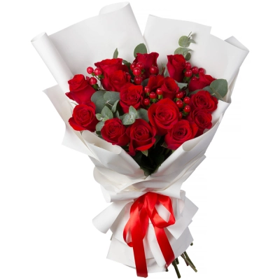 Букет «История любви» – 15 красных роз для вашей прекрасной истории Астрахань Астраханская область