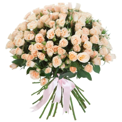 Нежный букет из персиковых кустовых роз – воплощение изысканности Астрахань Астраханская область