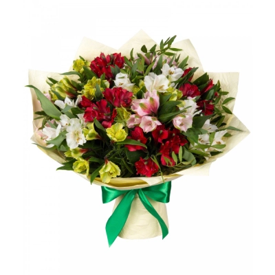 Букет «Теплые чувства» – разноцветные альстромерии с нежным посылом Астрахань Астраханская область