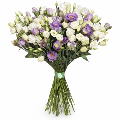 Изысканный букет из белых и фиолетовых эустом – гармония контрастов Астрахань Астраханская область