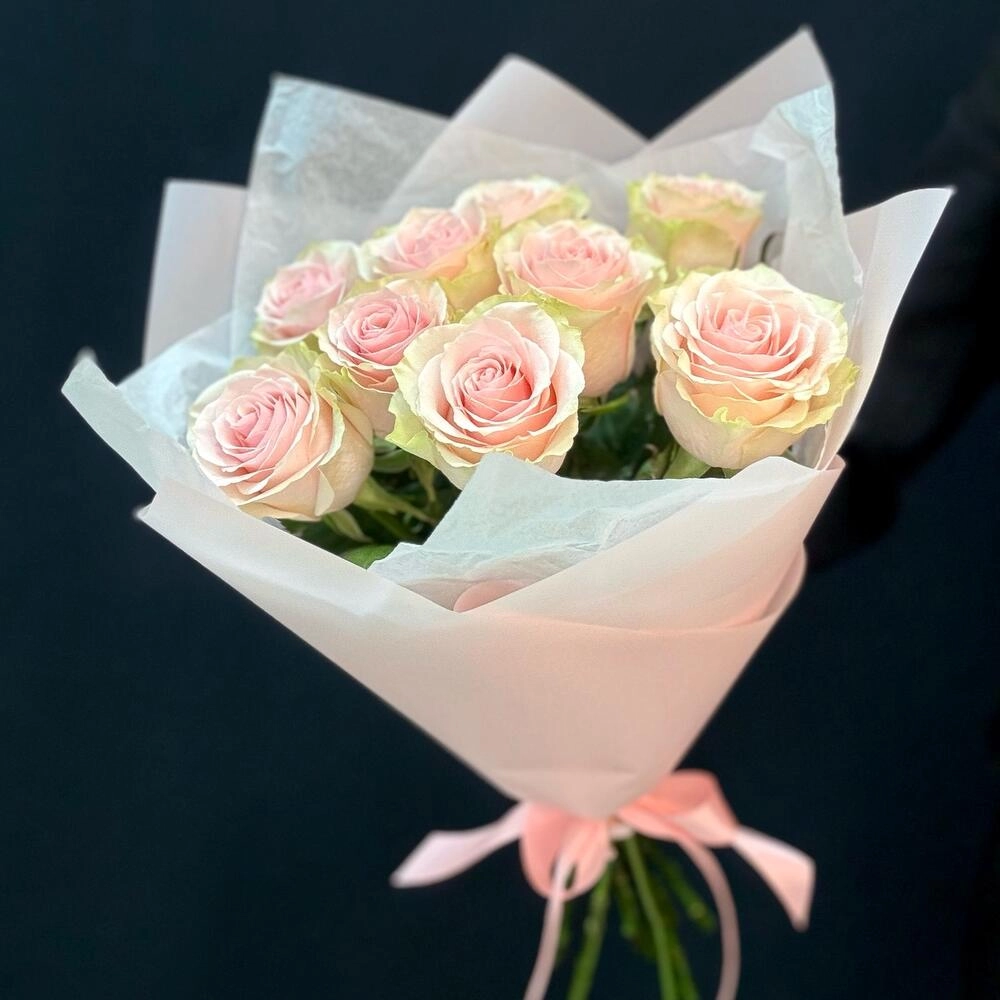 Букет из 9 розовых роз – нежность в каждом лепестке Астрахань Астраханская область