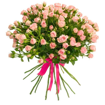 Букет «Нежные объятия» – романтика розовых кустовых роз Астрахань Астраханская область