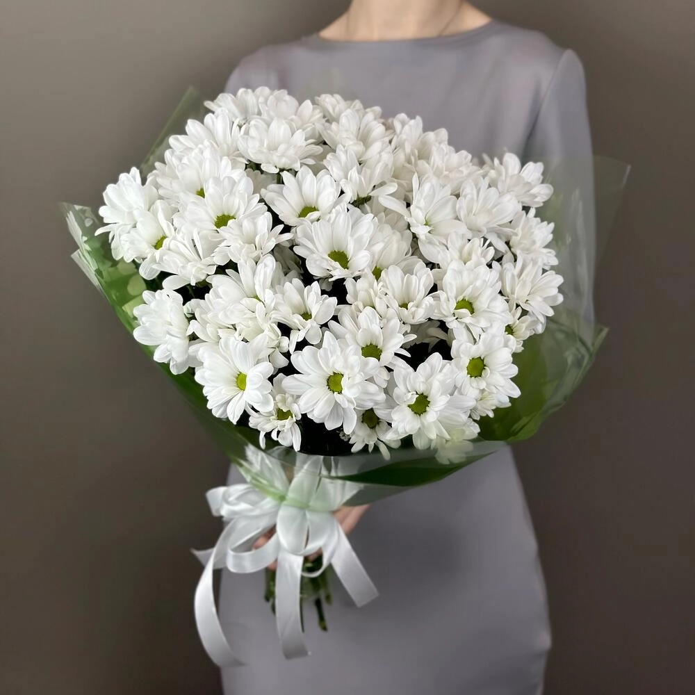 Букет «Мечты о лете» – свежесть белых хризантем Астрахань Астраханская область