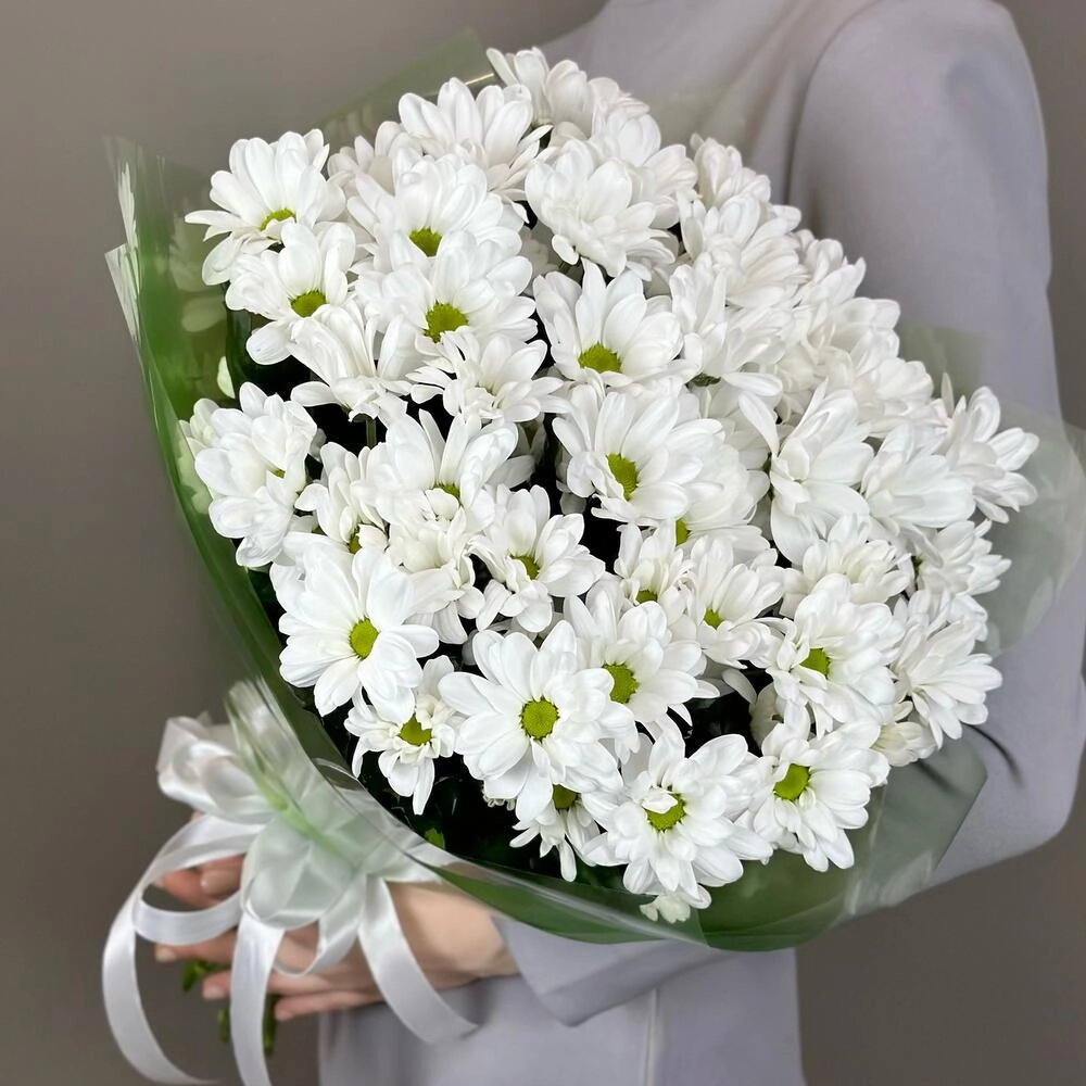 Букет «Мечты о лете» – свежесть белых хризантем Астрахань Астраханская область