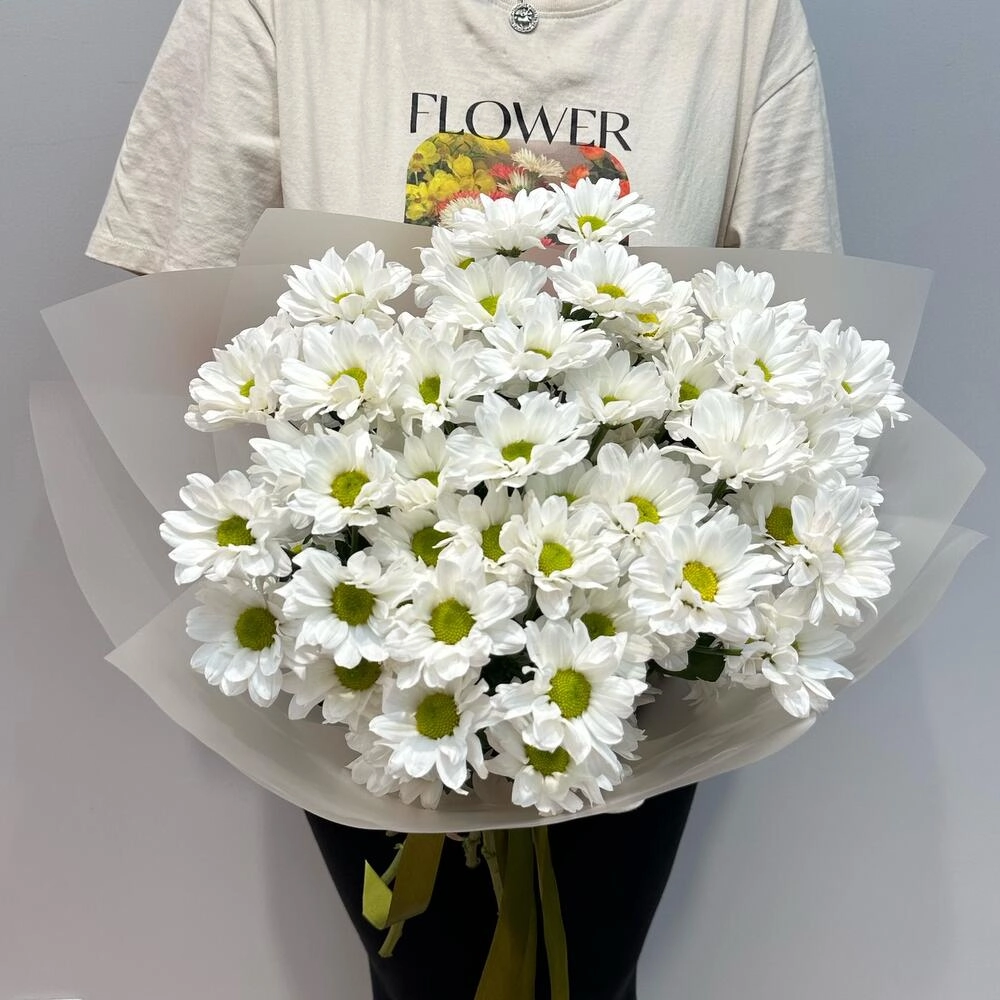 Букет «Летнее настроение» – свежесть белых хризантем Астрахань Астраханская область