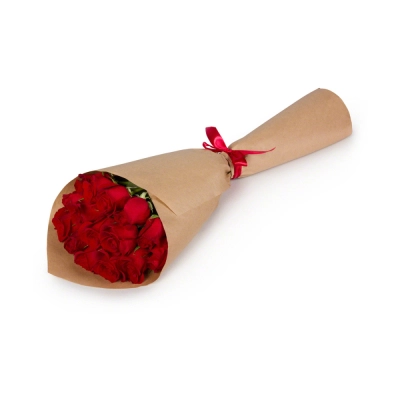 Букет из красных роз в крафтовой упаковке Астрахань Астраханская область